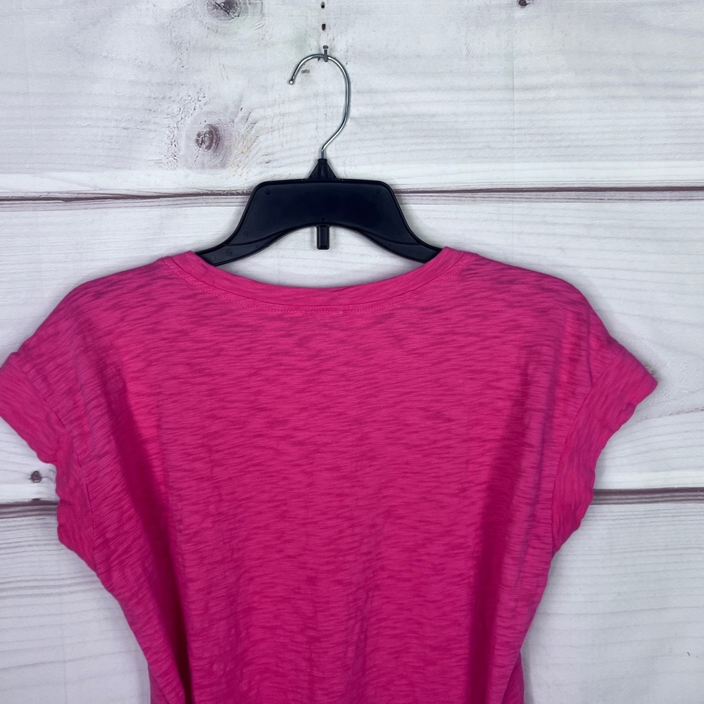 J Crew Dress Womens M Pink Short Sleeve T-Shirt Tie Waist Cotton Knit Pullover - Picture 6 of 7